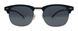 Óculos de Sol Berimbau Clubmaster Preto e Prata Lente Fumê
