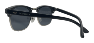 Óculos de Sol Berimbau Clubmaster Preto e Prata Lente Fumê