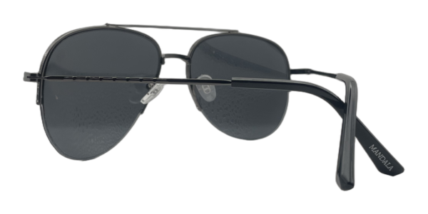Óculos de Sol Gavião Aviador Metal Preto Lente Fumê