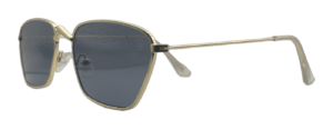 Óculos de Sol Ouro Geométrico Metal Dourado Lente Fumê