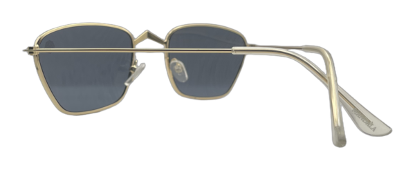 Óculos de Sol Ouro Geométrico Metal Dourado Lente Fumê